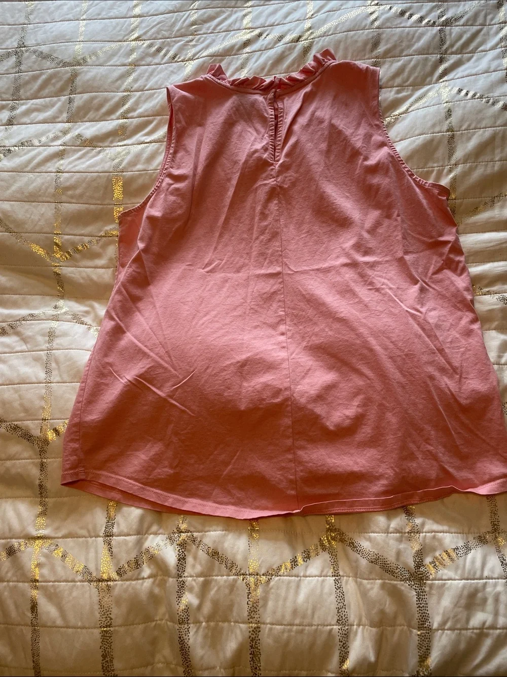 Ann Taylor Pink Ruffle-Neck Sleeveless Camisole - Picture 3 of 3